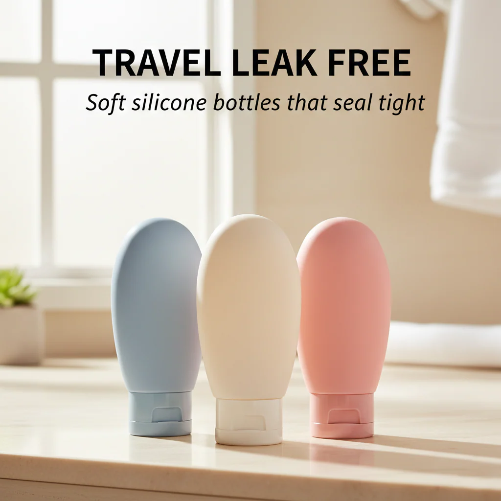 Glyde™ – Leakproof Silicone Travel Bottles Set of 3 (60ml) + 50 % OFF