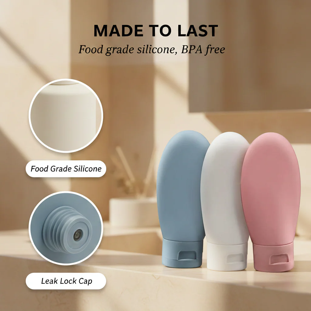 Glyde™ – Leakproof Silicone Travel Bottles Set of 3 (60ml) + 50 % OFF - Image 5