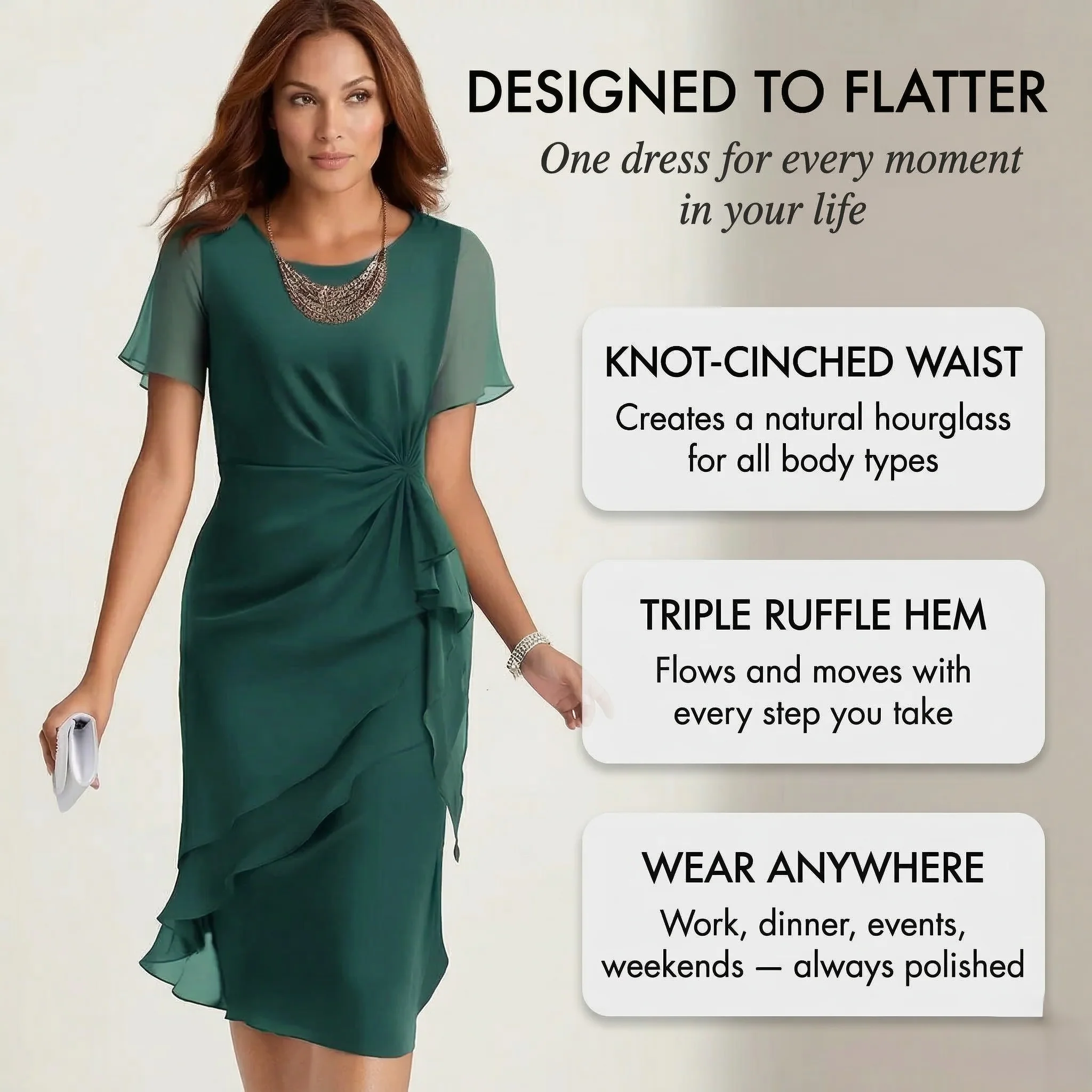 Floravel™ – Knot-Waist Layered Ruffle Chiffon Midi Dress + 50% OFF - Image 4