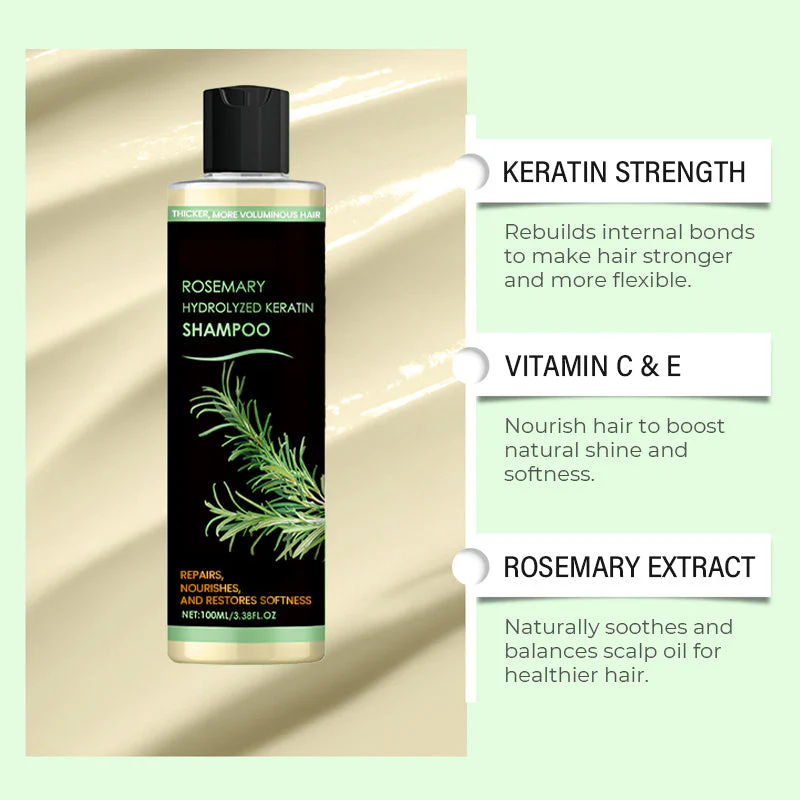 The RoséFlow Repair Shampoo - Hydrolyzed Keratin, Rosemary, and Hair Growth Support + 50% OFF