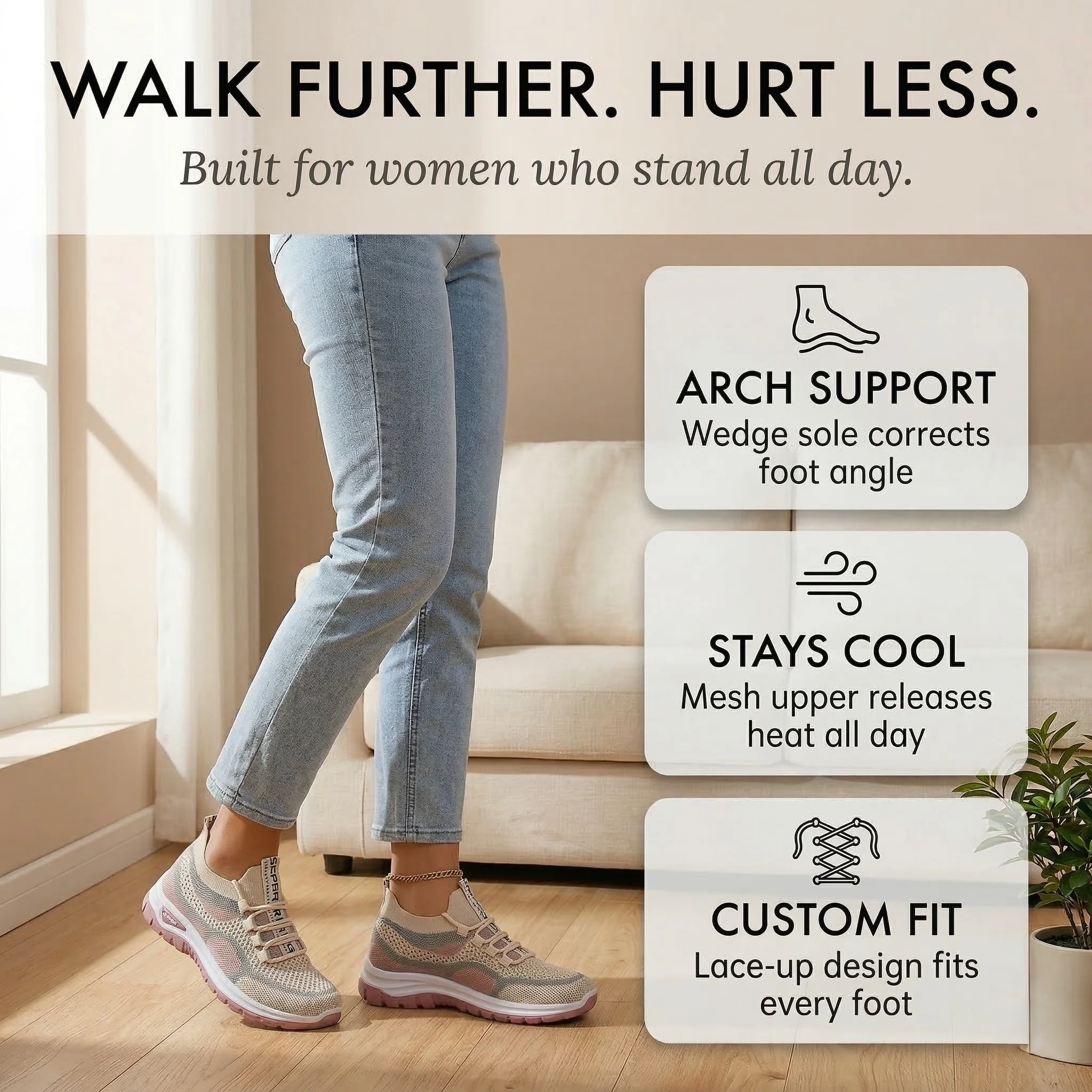 SoleHaven™ – Orthopedic Support, Breathable Mesh Women's Comfort Sneakers + 50% OFF - Image 4