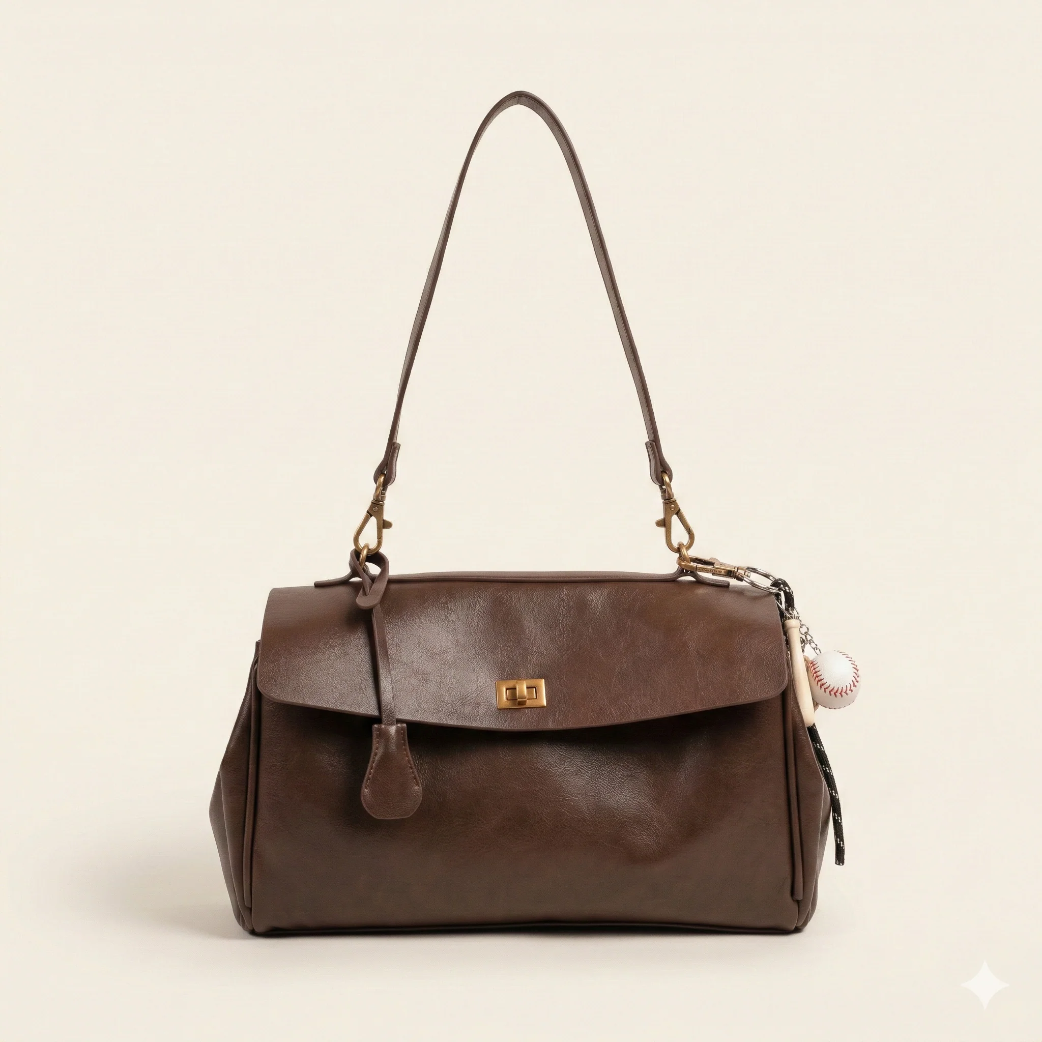 Patina™ – Vintage Vegan Leather Shoulder Bag with Lucky Charm + 50 % OFF