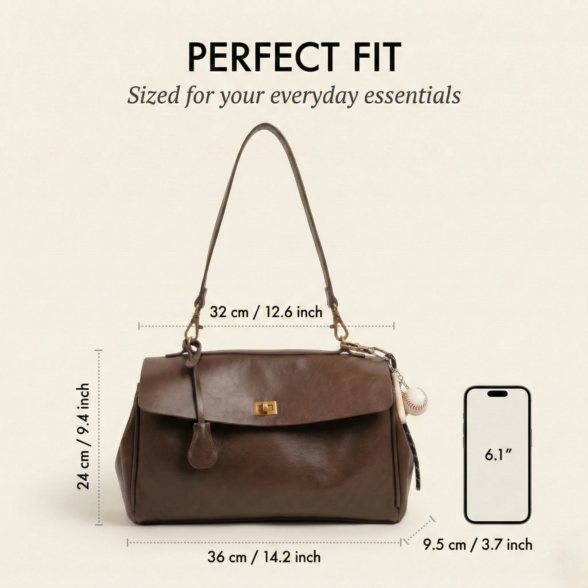 Patina™ – Vintage Vegan Leather Shoulder Bag with Lucky Charm + 50 % OFF - Image 4