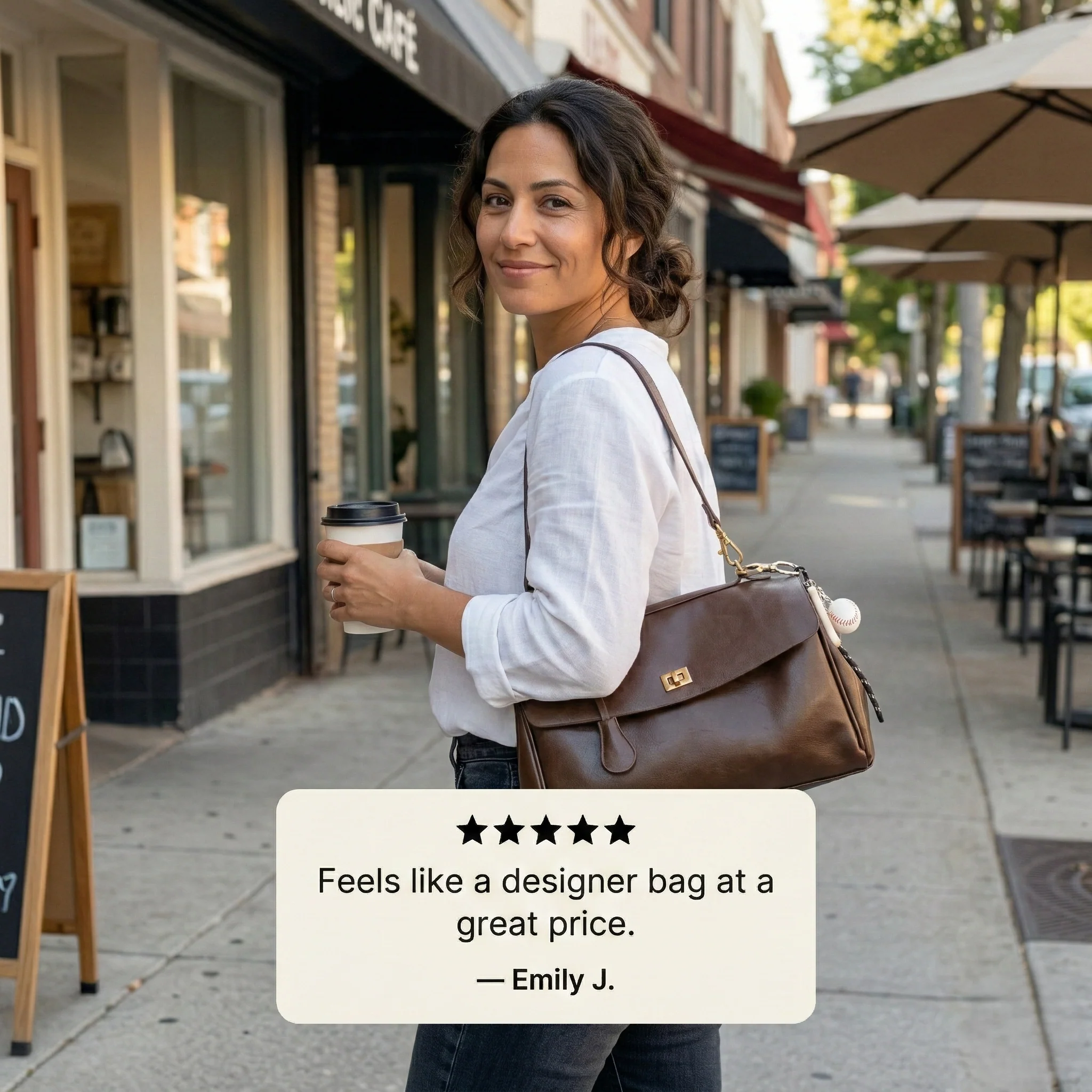 Patina™ – Vintage Vegan Leather Shoulder Bag with Lucky Charm + 50 % OFF - Image 6