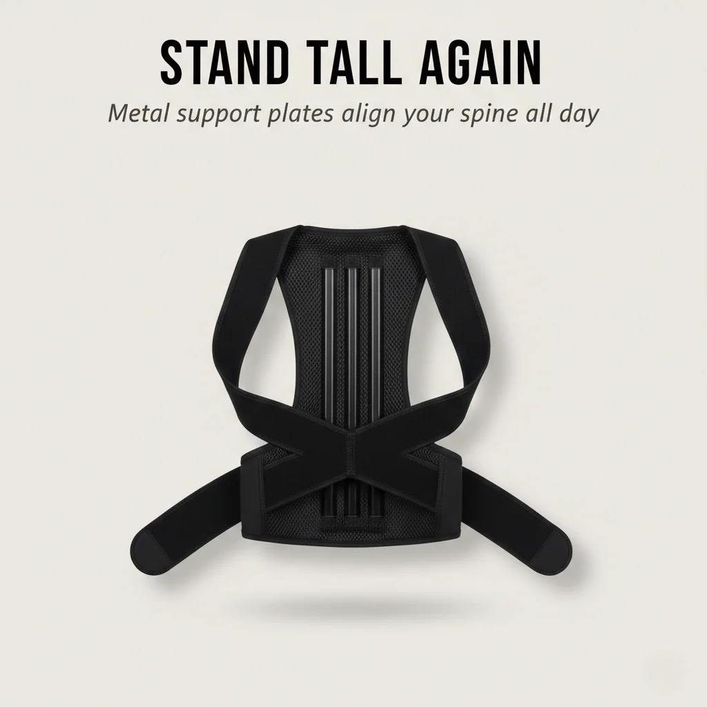 Aligna™ – Metal-Supported Posture Corrector Belt for Back & Shoulder Relief + 50% OFF