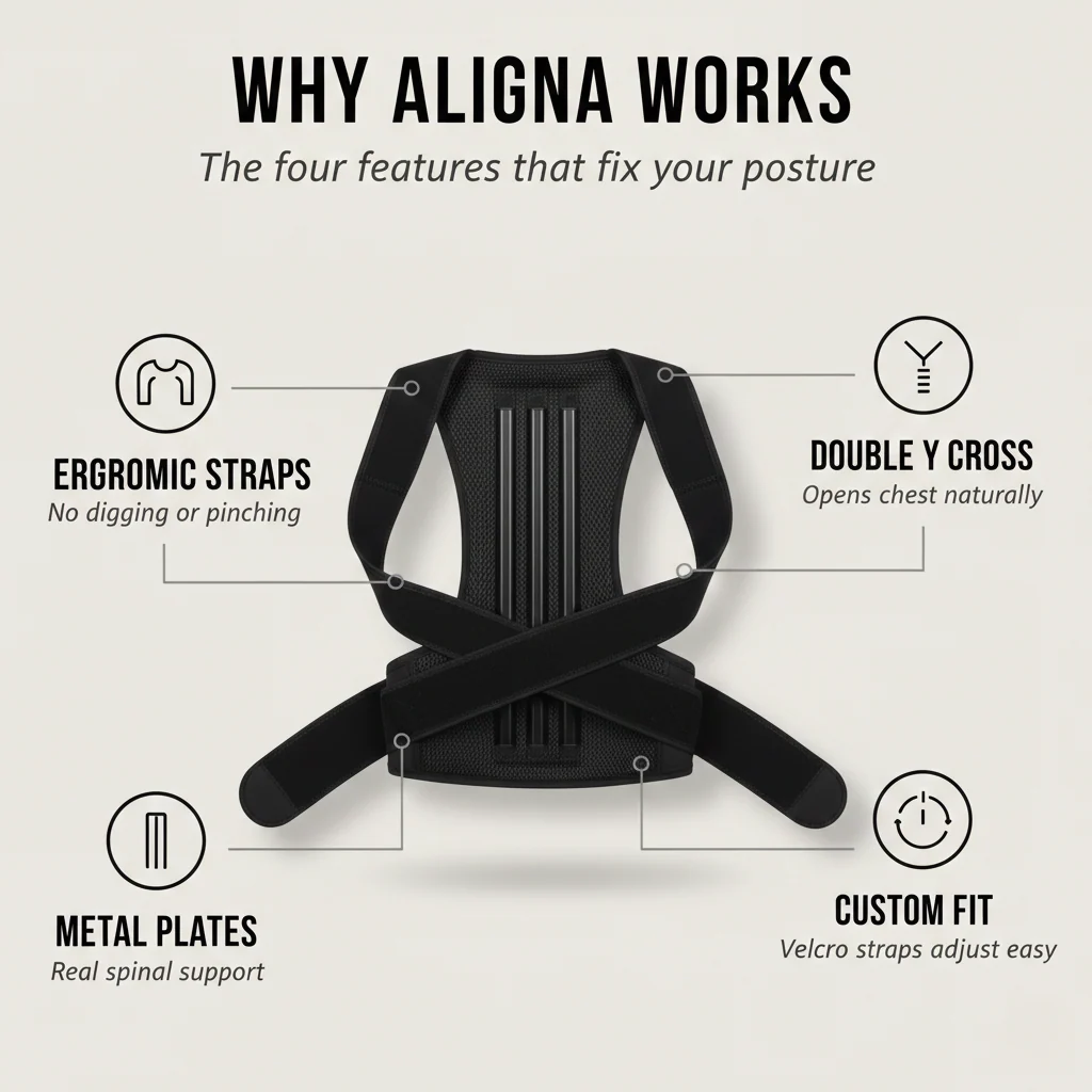 Aligna™ – Metal-Supported Posture Corrector Belt for Back & Shoulder Relief + 50% OFF - Image 3