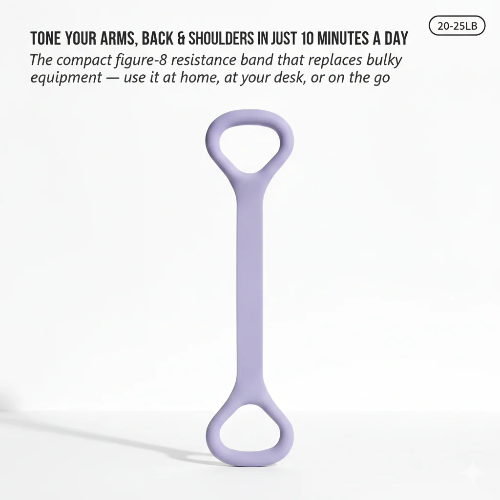 Flexelle™ – Silicone Figure 8 Resistance Band for Arms, Back & Shoulder Toning + 50 % OFF