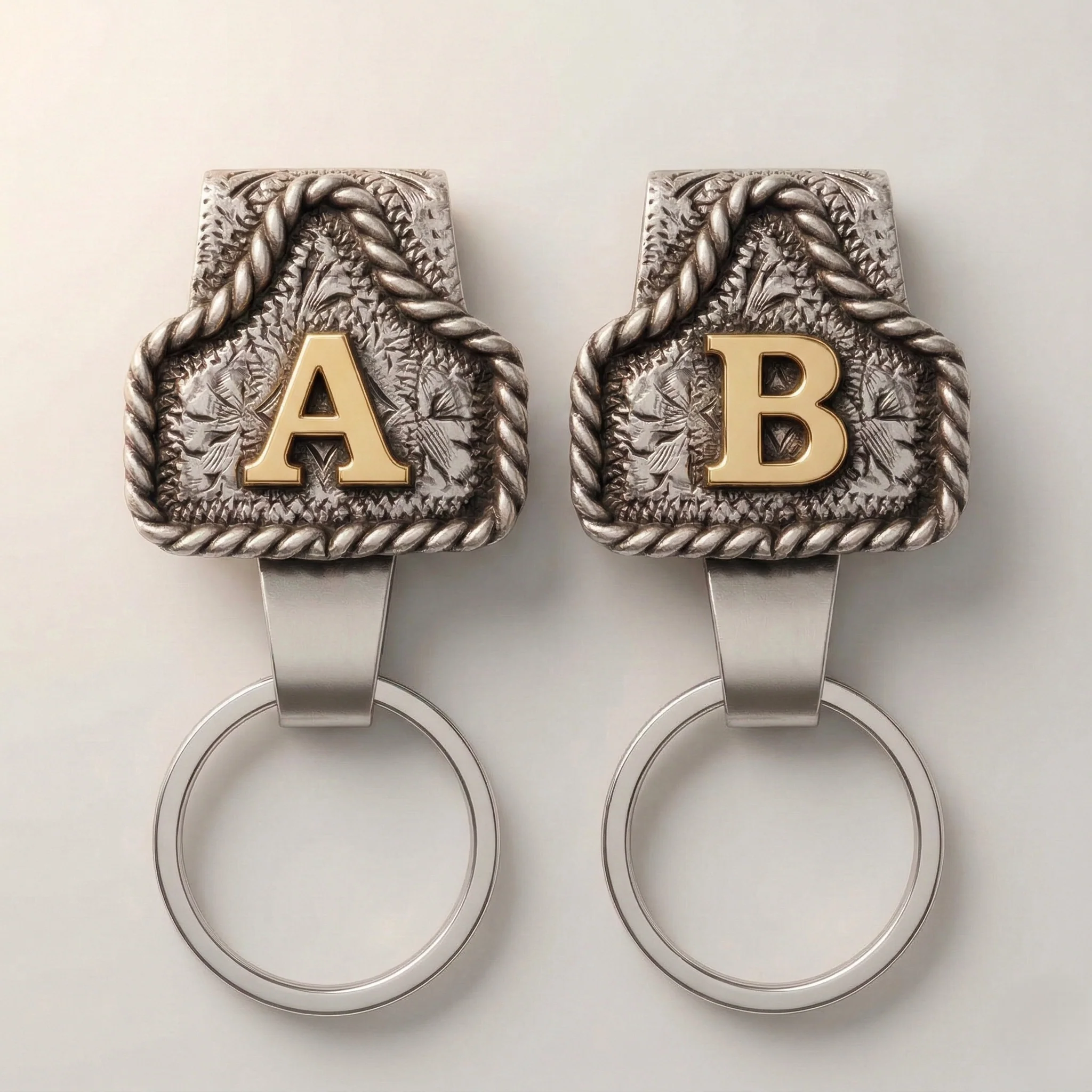 Conchofield™ – Western Initial Belt Clip Keychain, A-Z Letters, Engraved Concho Design + 50% OFF - Image 7