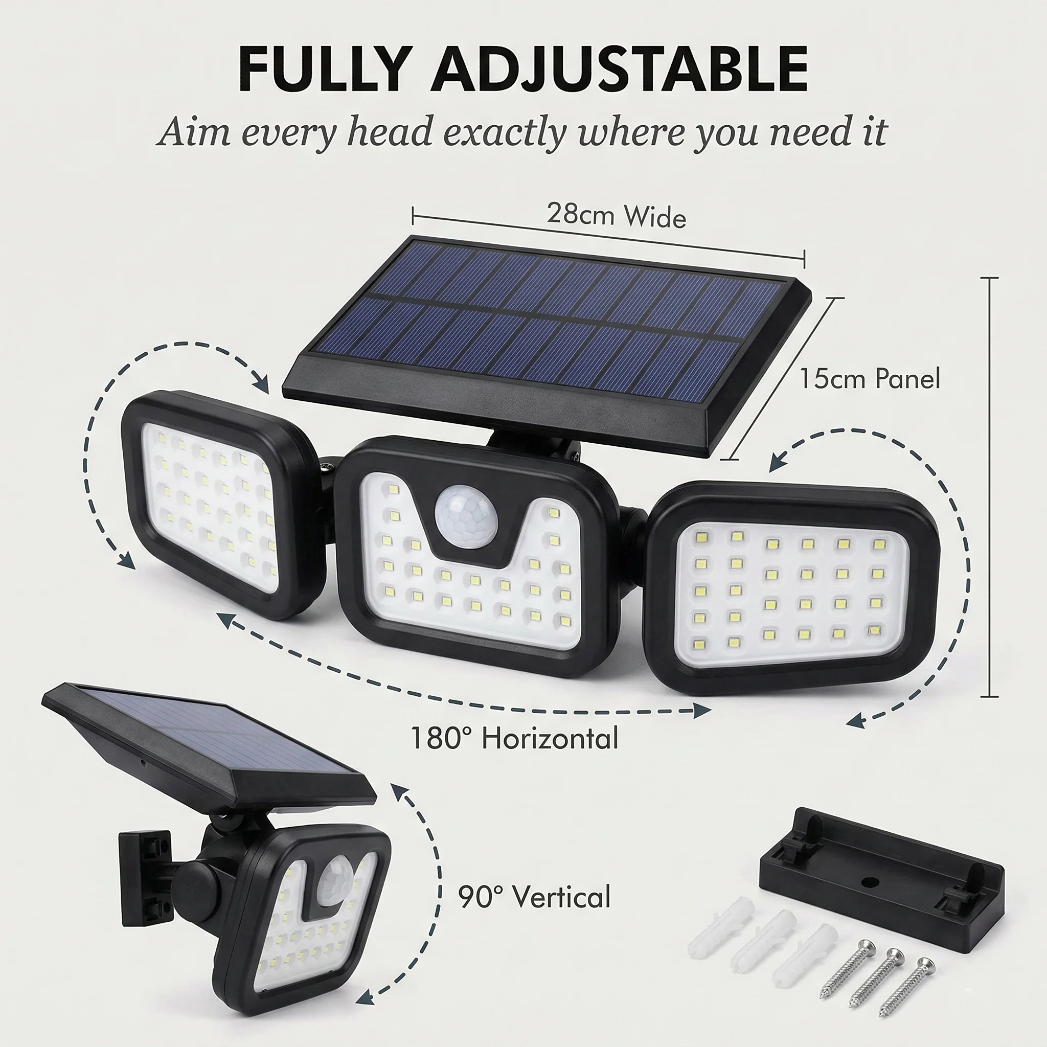 Beacroft™ – 3-Head 270° Solar Motion Sensor Security Light +50% OFF - Image 2