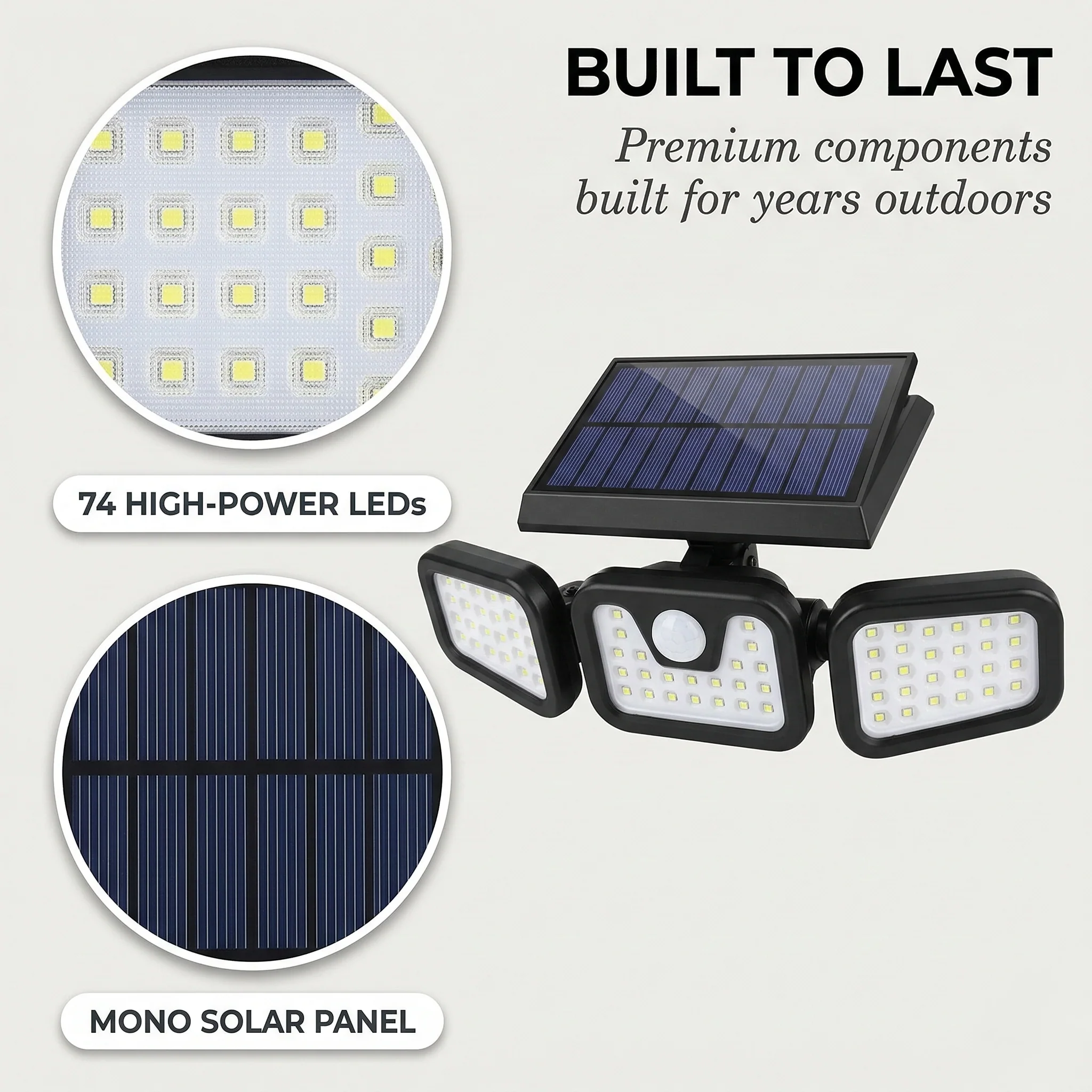 Beacroft™ – 3-Head 270° Solar Motion Sensor Security Light +50% OFF - Image 5
