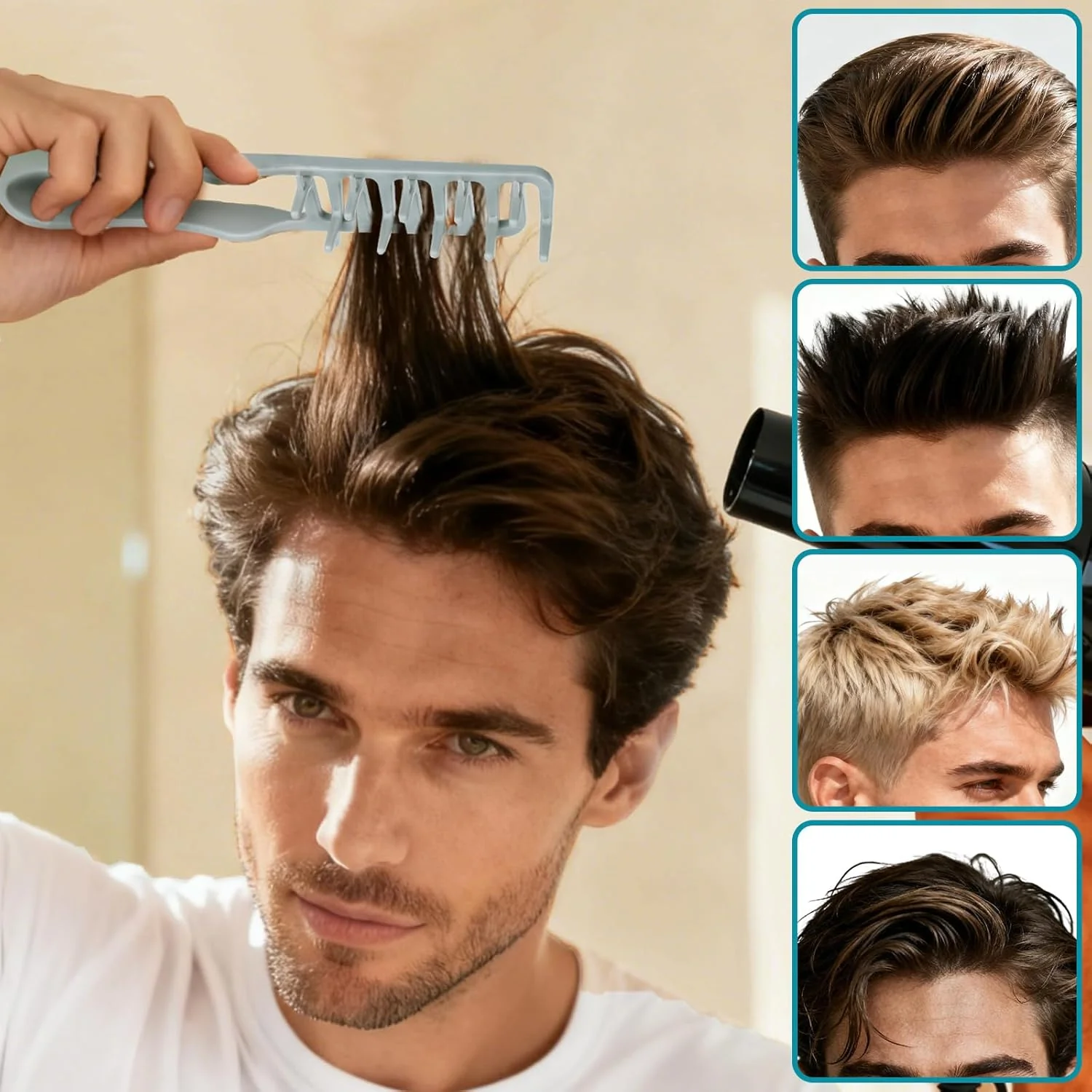 The AuraVolume Comb - Wide-Toothed Fluffy Texture & Volumizing Boot Lift + 50% OFF