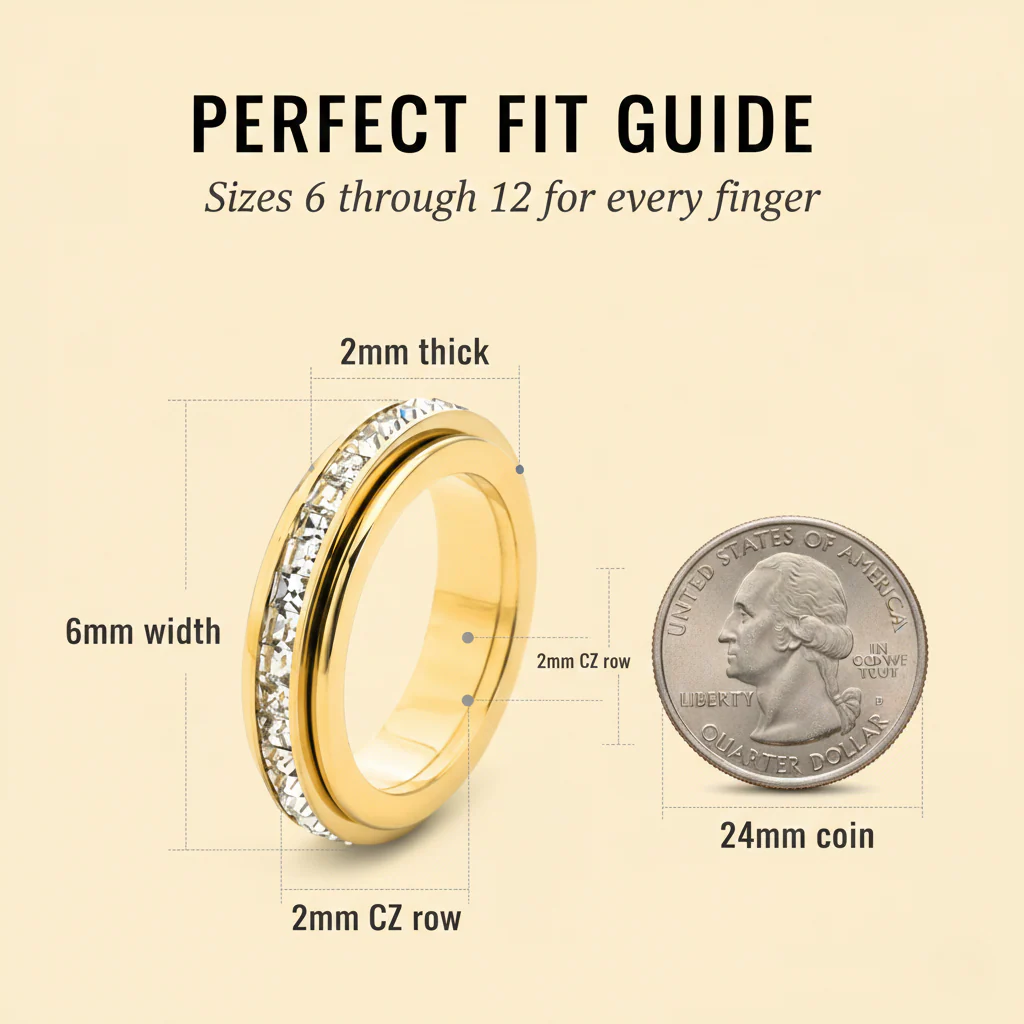 Revelle™ – Sparkling Dual-Spin Anxiety Relief Ring, Waterproof & Fade-Free + Buy 1 Take 1 FREE - Image 4