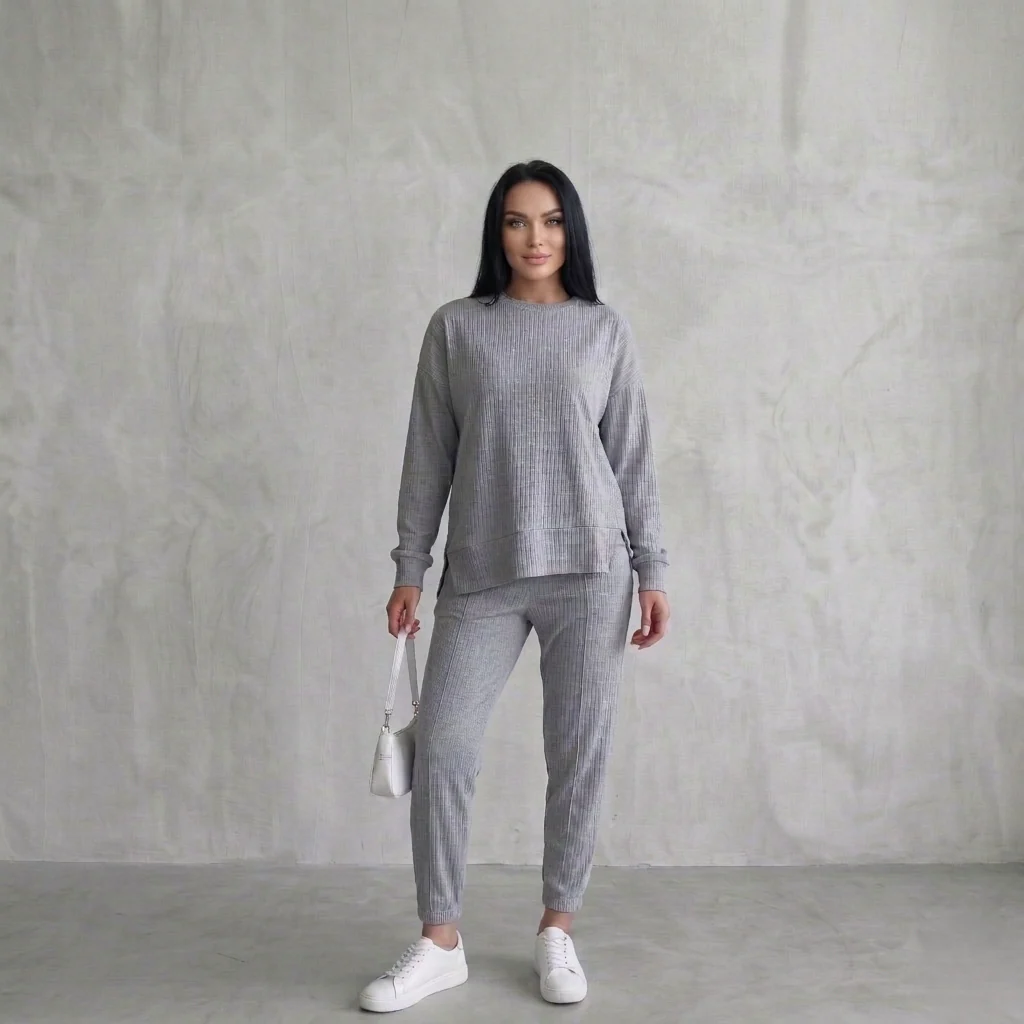Drapecroft™ – Asymmetric Hem Sweatshirt & Pants Lounge Set + 50% OFF