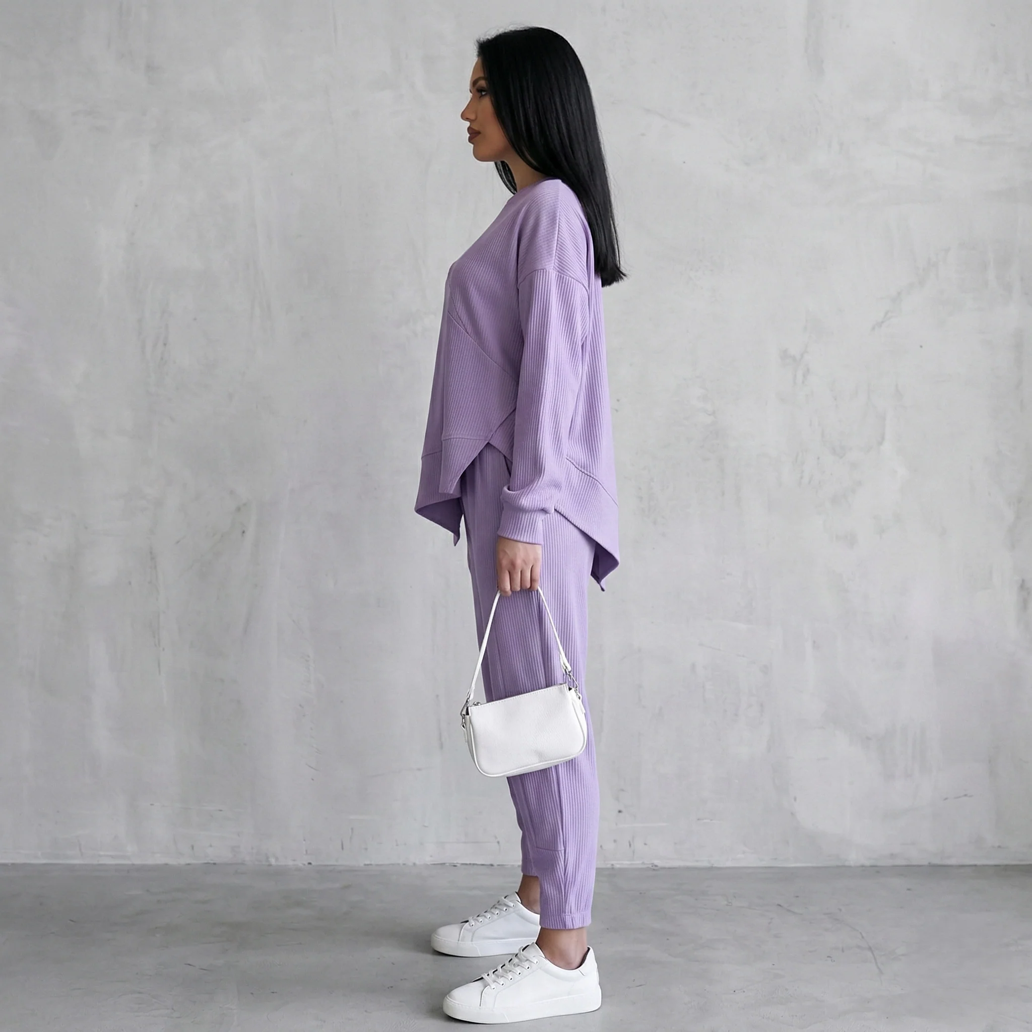 Drapecroft™ – Asymmetric Hem Sweatshirt & Pants Lounge Set + 50% OFF - Image 2