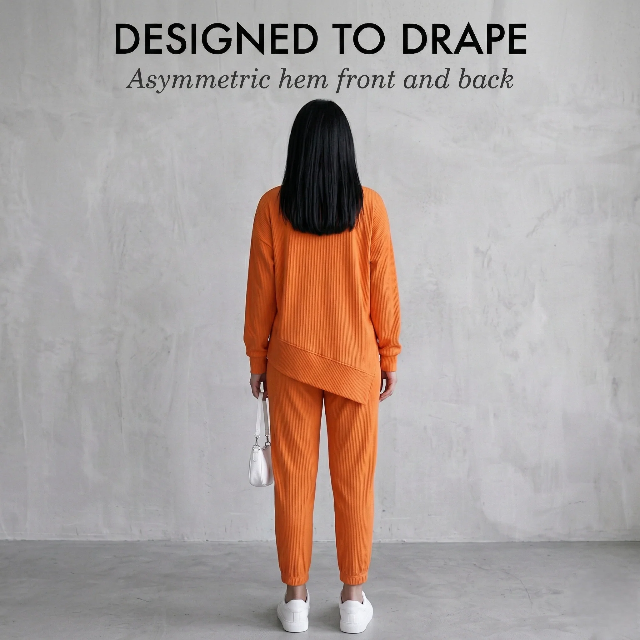 Drapecroft™ – Asymmetric Hem Sweatshirt & Pants Lounge Set + 50% OFF - Image 3