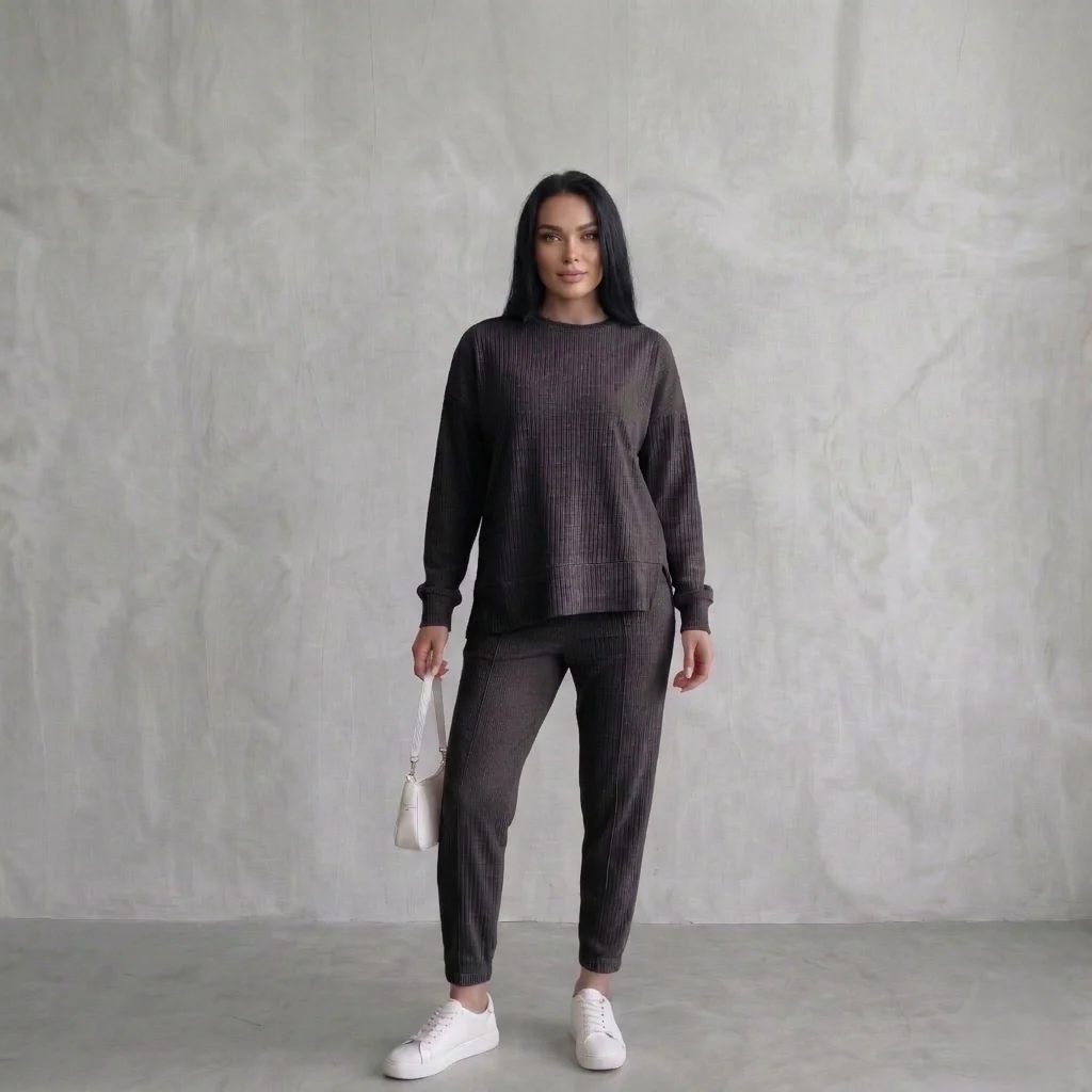 Drapecroft™ – Asymmetric Hem Sweatshirt & Pants Lounge Set + 50% OFF - Image 7