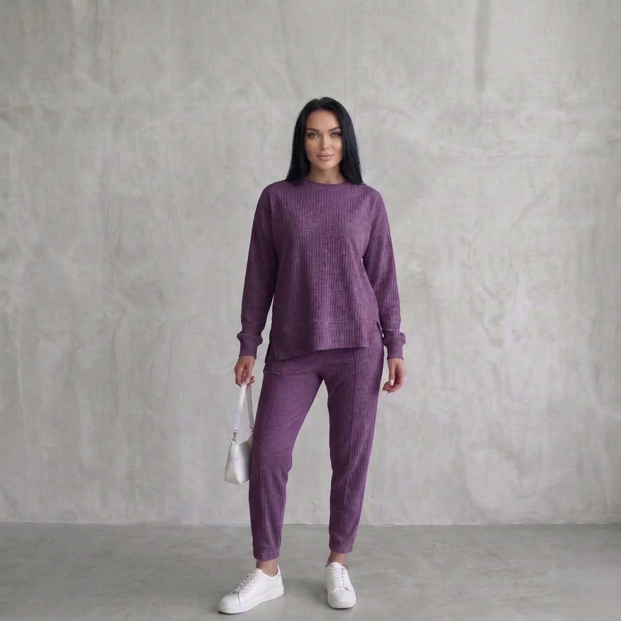 Drapecroft™ – Asymmetric Hem Sweatshirt & Pants Lounge Set + 50% OFF - Image 9