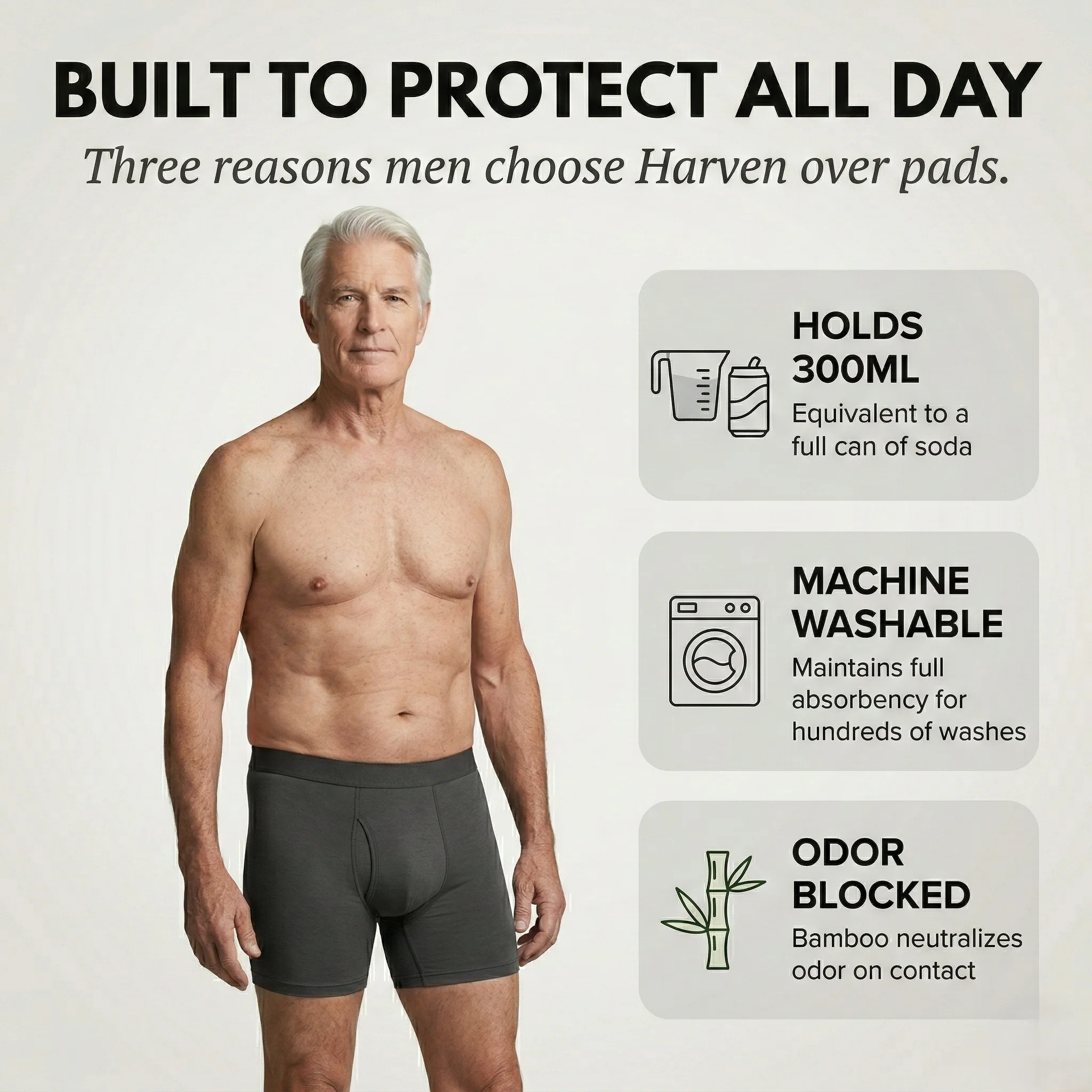 Harven™ – 12-Hour Leak-Proof Bamboo Incontinence Boxer Briefs for Men + 50% OFF - Image 4