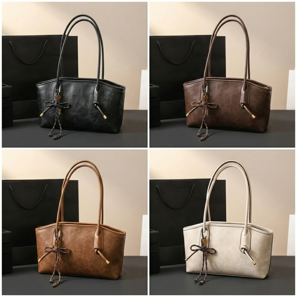 Patina™ – Vintage Bow Leather-Look Shoulder Tote Bag + 50% OFF - Image 8